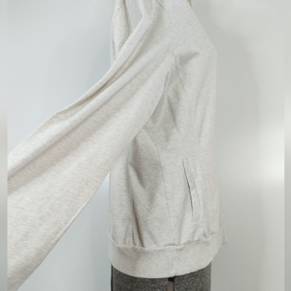 Banana Republic ivory & gray heathered lightweight zip up jacket - Picture 9 of 15